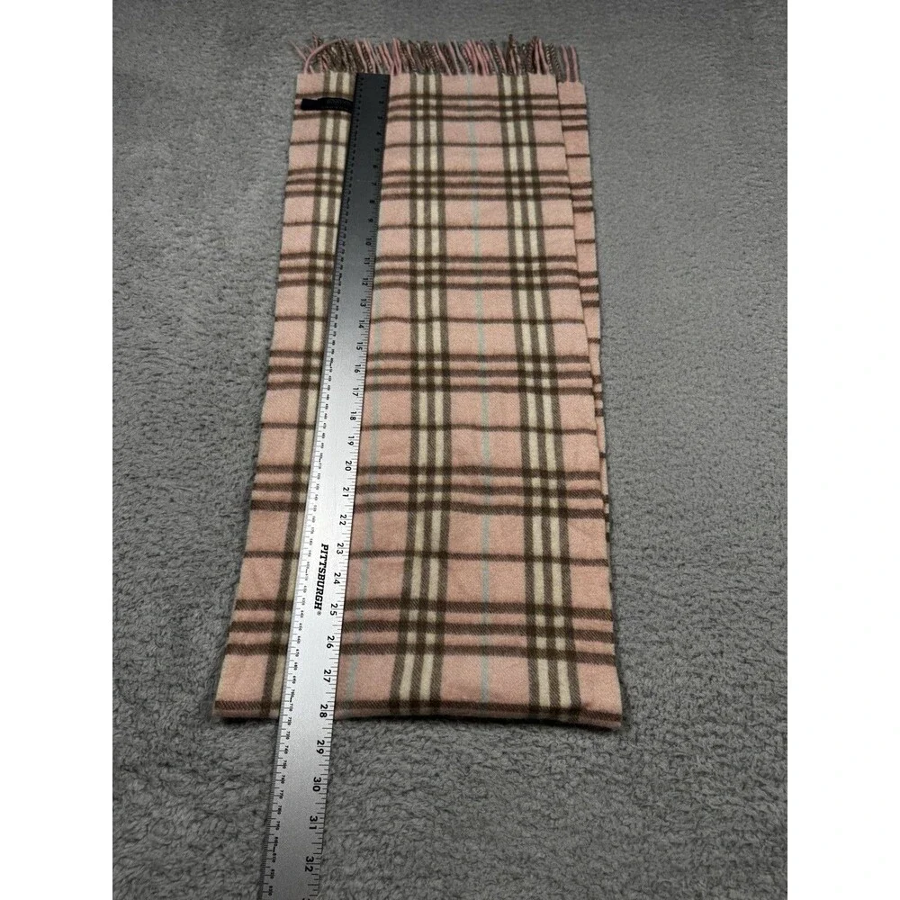 BURBERRY Light Pink 100%  Cashmere Classic Vintage  Nova Scarf 12” X 56”